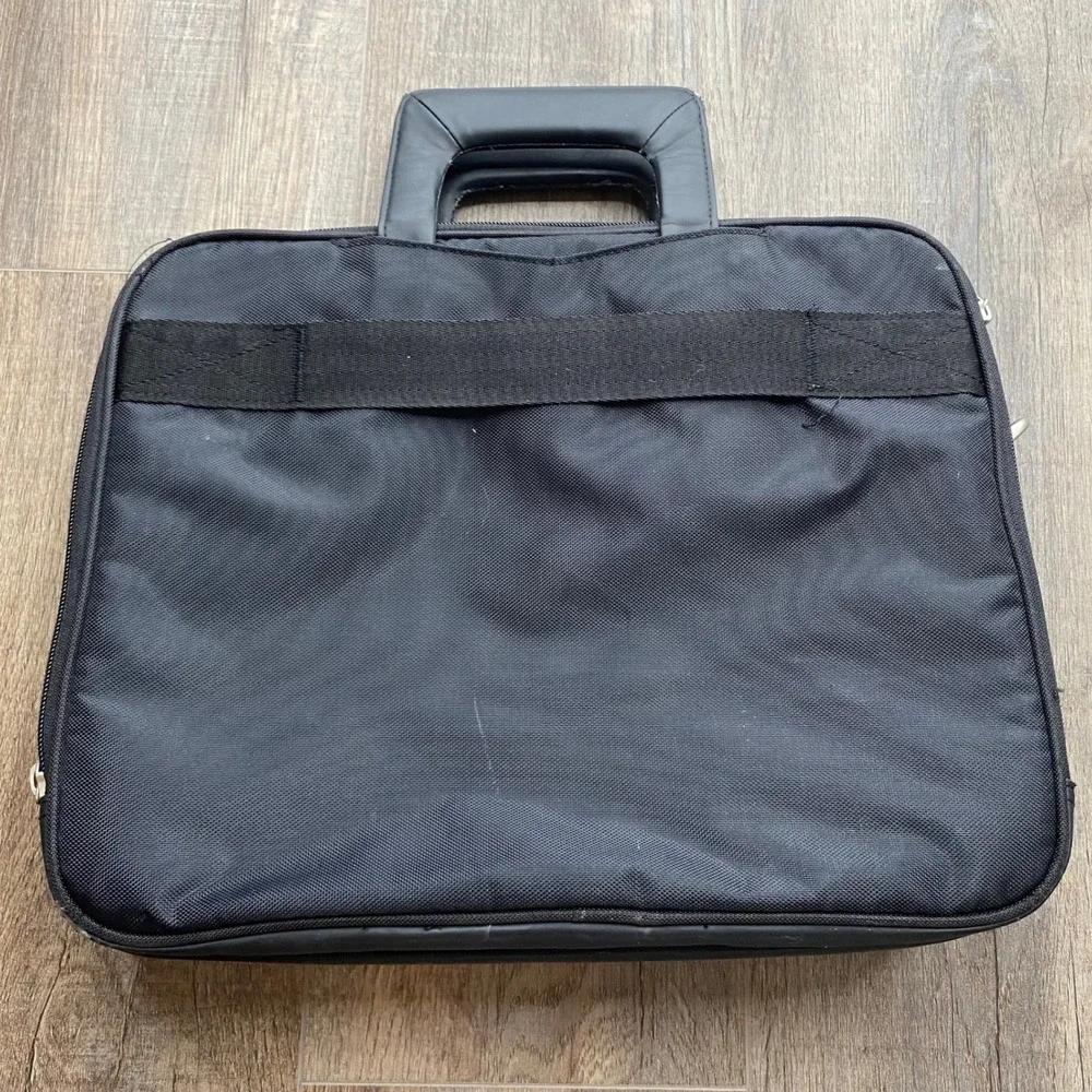 Dell Black Nylon Laptop Briefcase Business Messenger Bag 14.5X12 in Professional